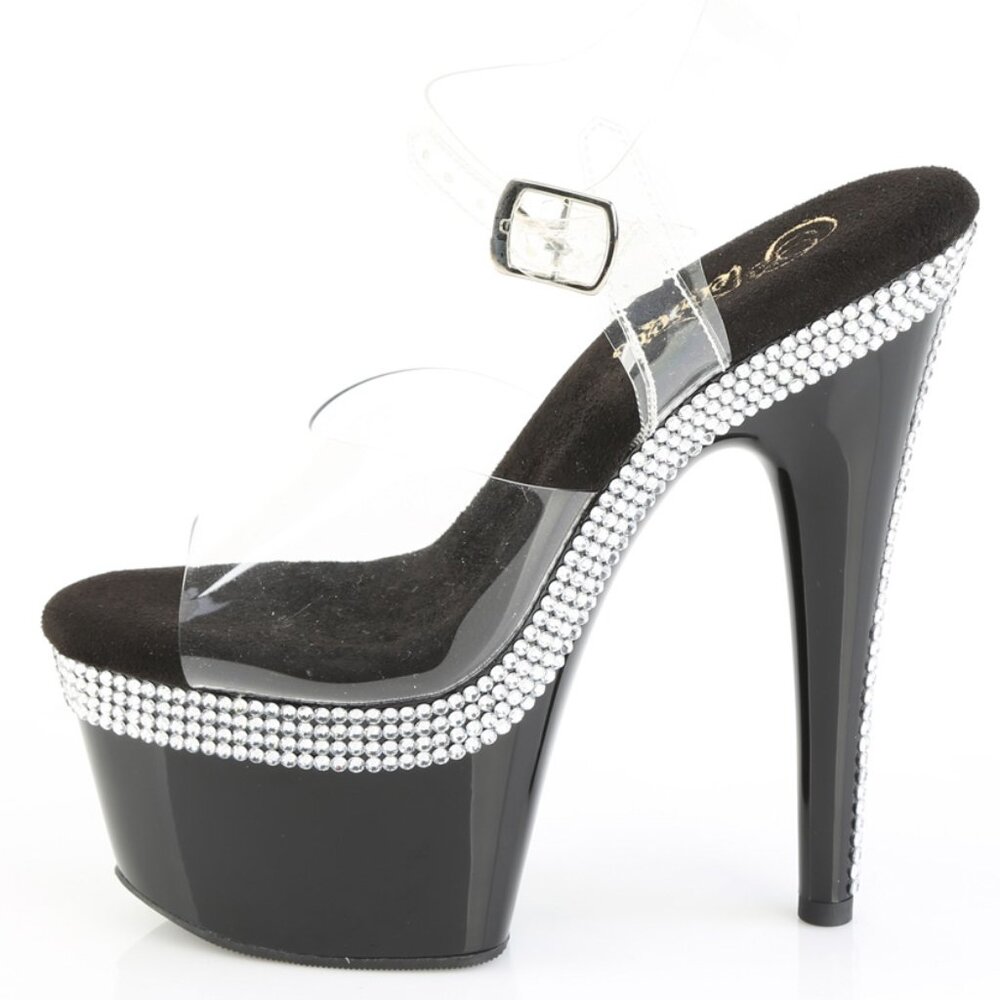Black Rhinestone Platform Heels | 7" Heel for Pole Dancing & Nights Out